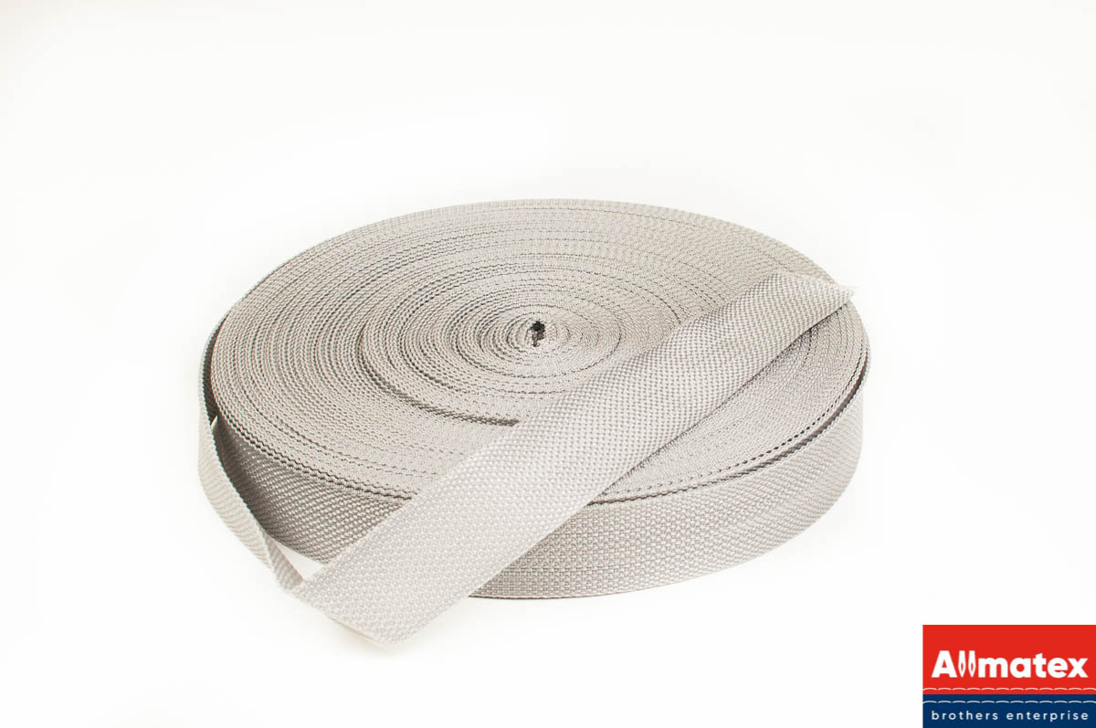 Стропа окантовочная серая 25 мм