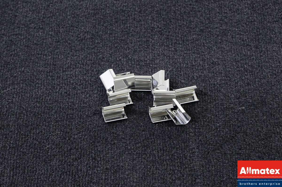 Клипса для окантовочной ленты хром