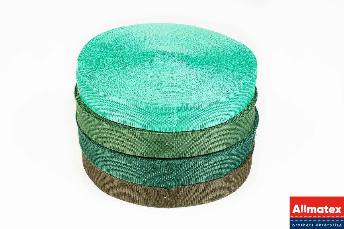 Стропа окантовочная зелёная 30 мм