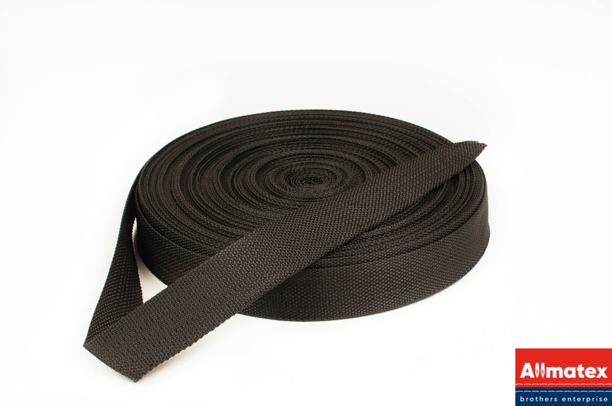 Стропа окантовочная чёрная 25 мм