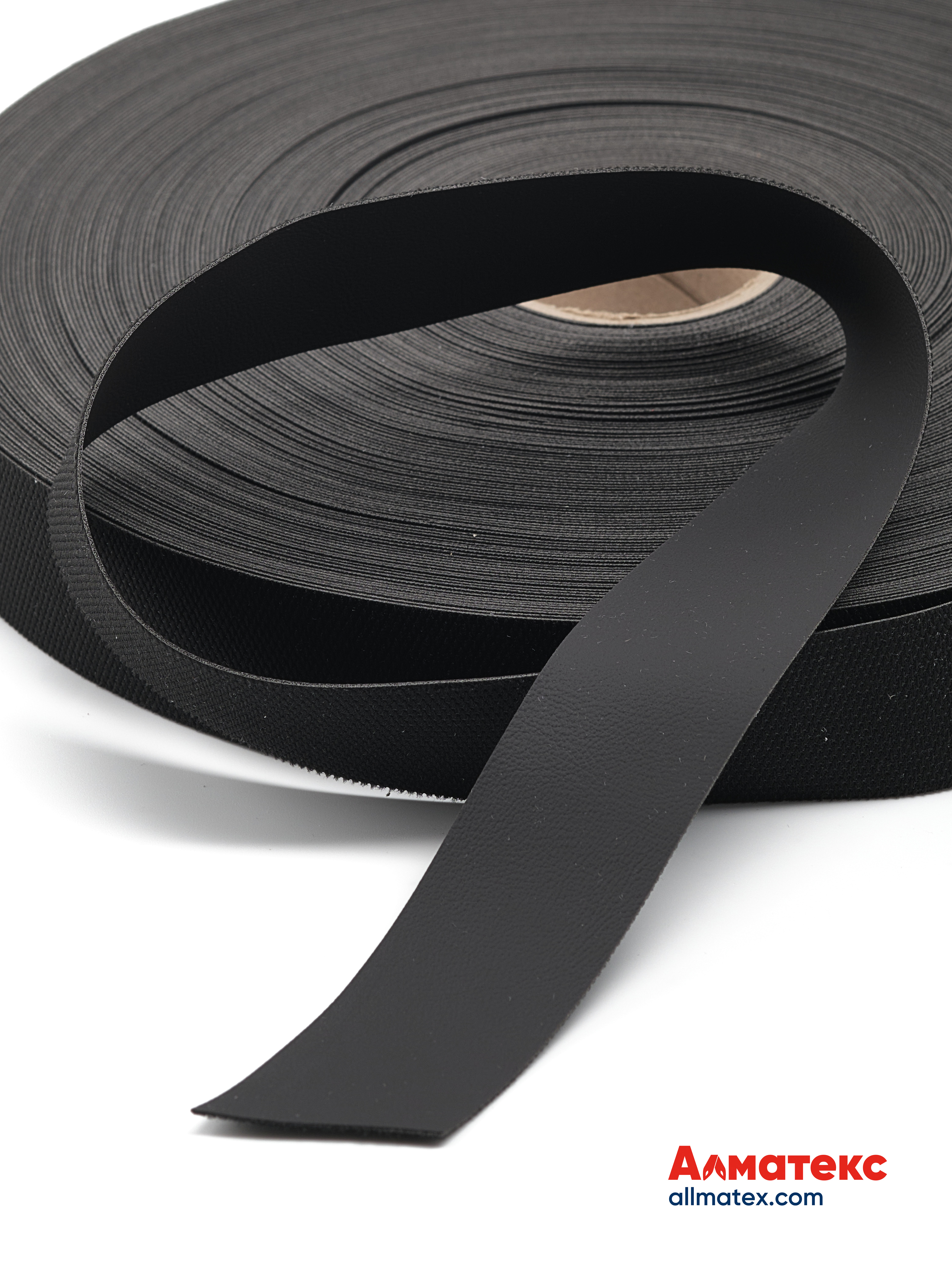 Лента нубуковая черная, ширина 25мм (01A)