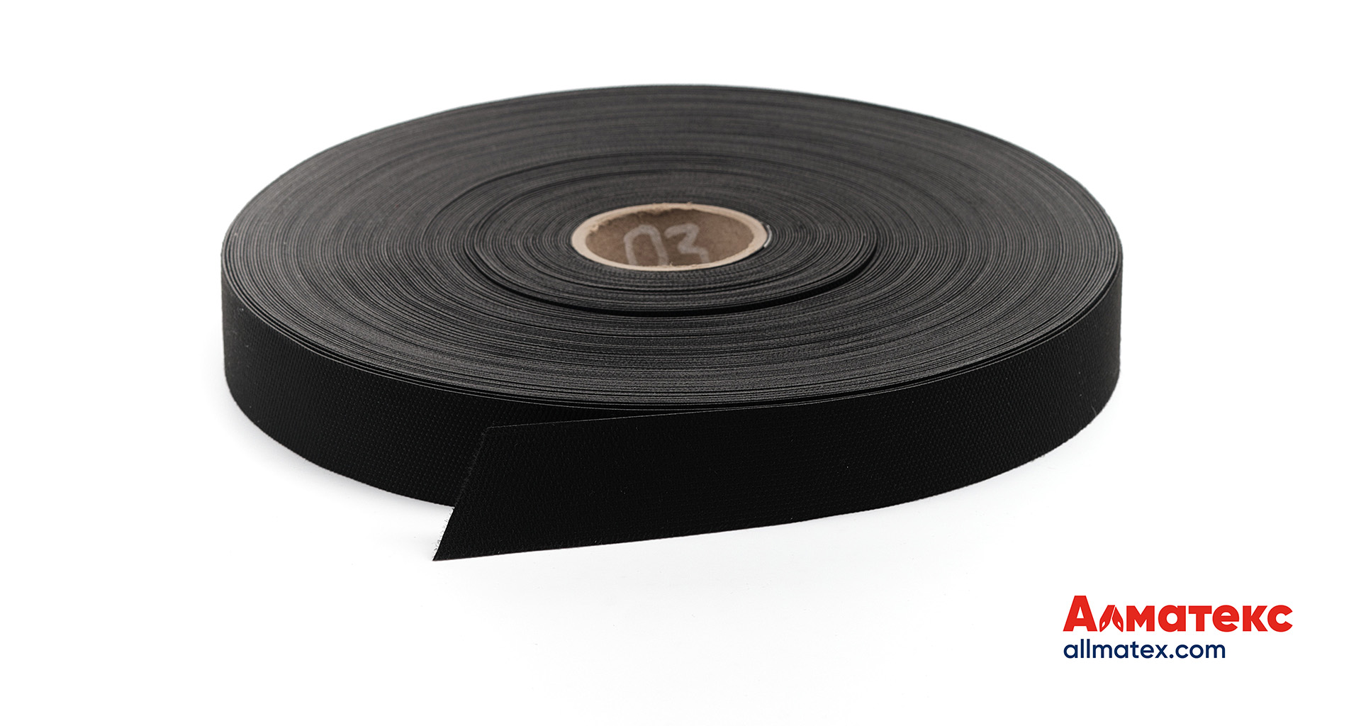 Лента нубуковая черная, ширина 25мм (01A)